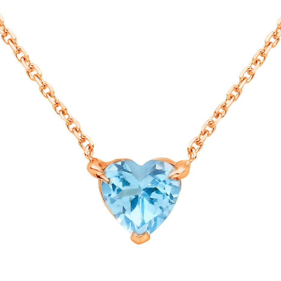 Aquamarine Heart Birthstone March House of K dor