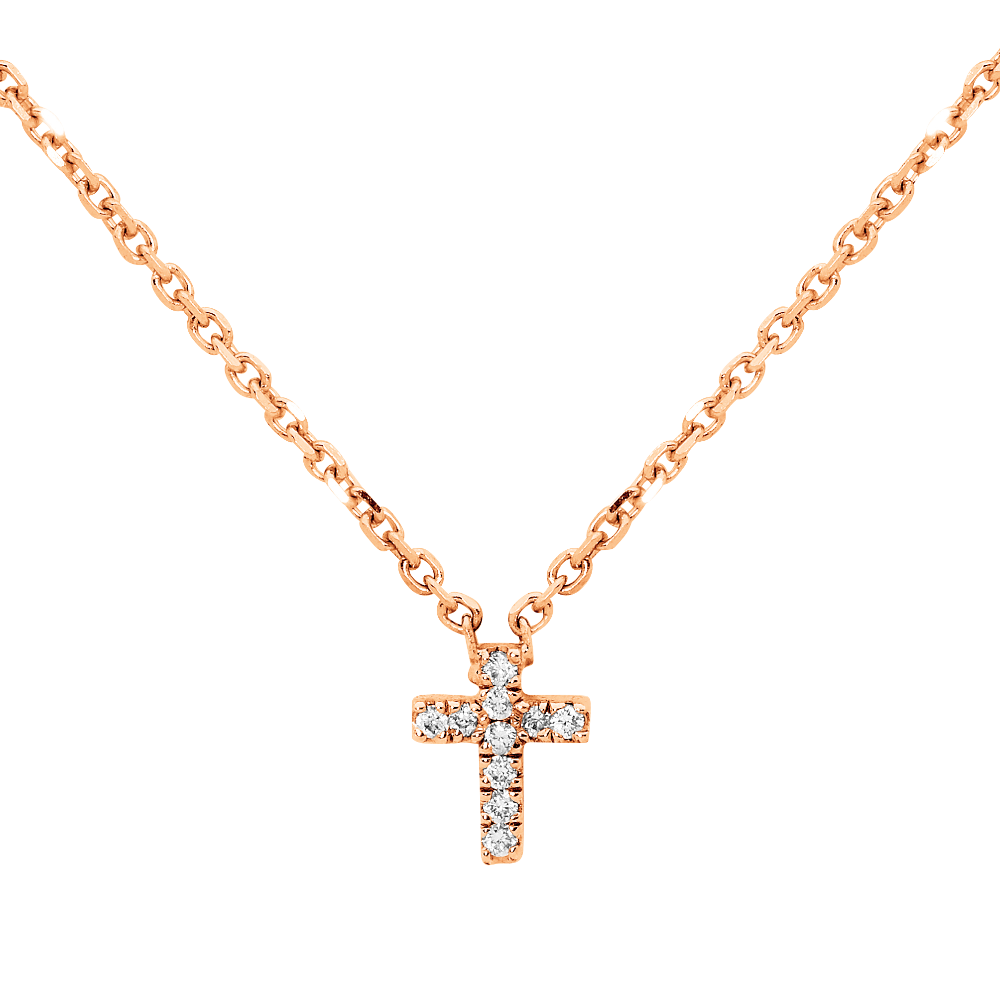 Mini Diamond Cross Necklace - 18k Gold Pendent with Adjustable ...