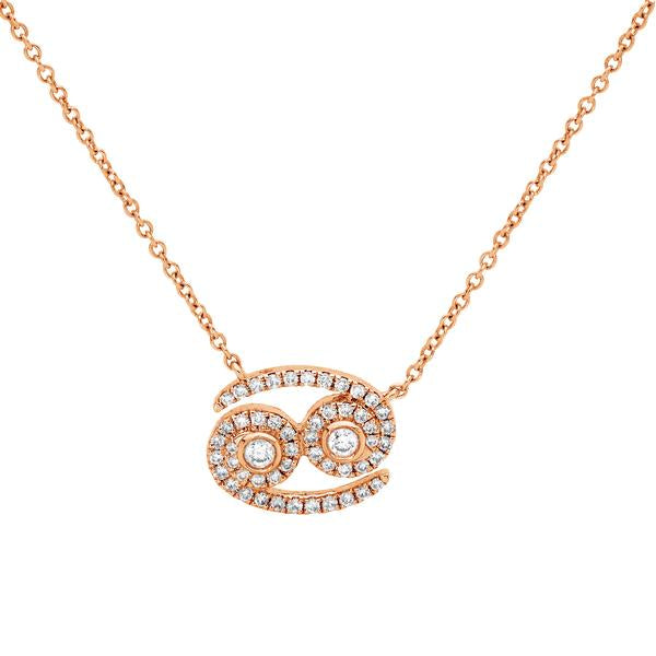 Zodiac Sign 18K Gold Diamond Jewellery Necklace 