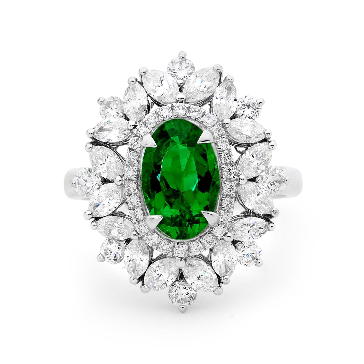 House of K'dor Serene Garden Emerald and Diamond Jewellery