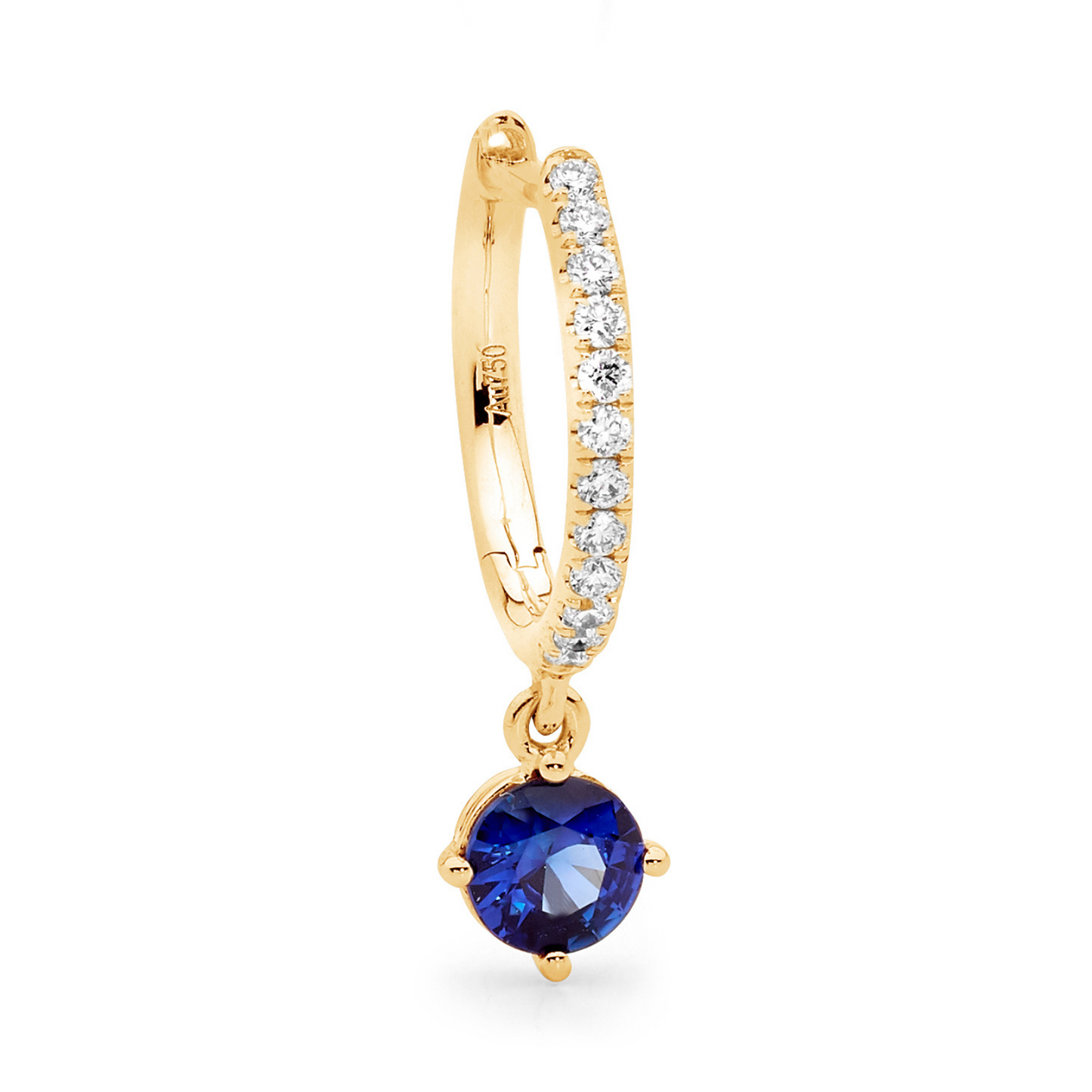 Sapphire Brilliant Drop Diamond Hoop Earrings