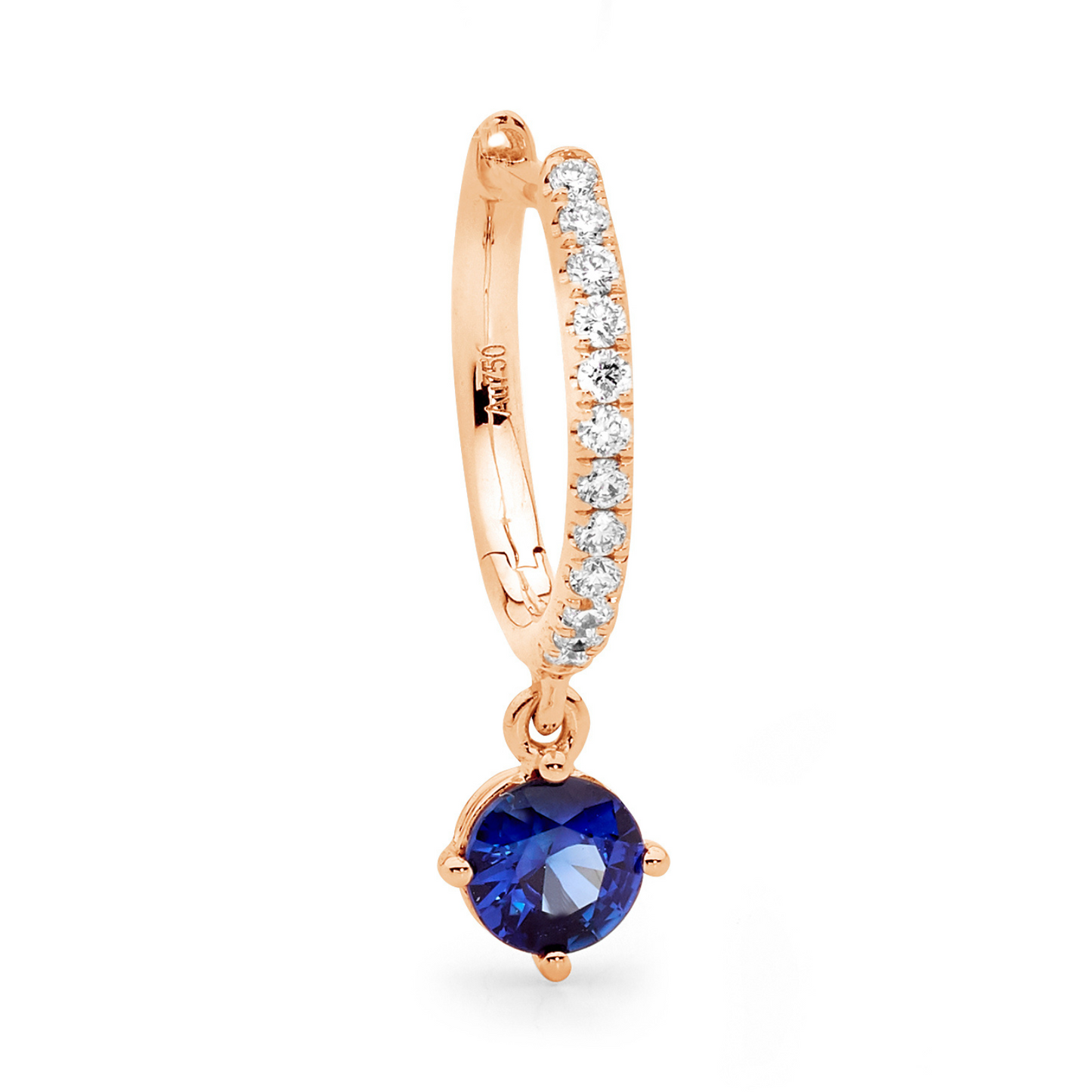 Sapphire Brilliant Drop Diamond Hoop Earrings