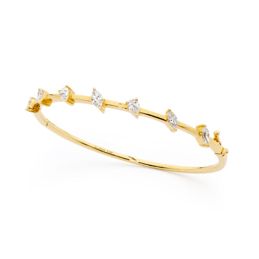 Marquise and Pear Cut Diamond Bangle