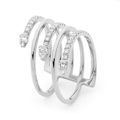 Five Row Diamond Wrap Around Ring