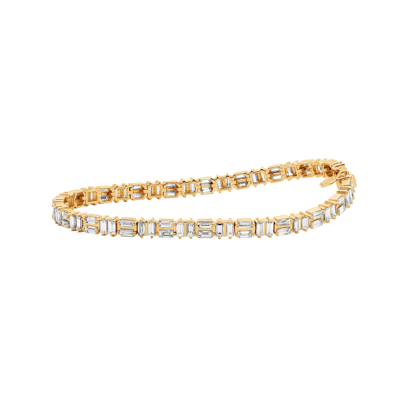 Puzzle Set Baguette Diamond Tennis Bracelet