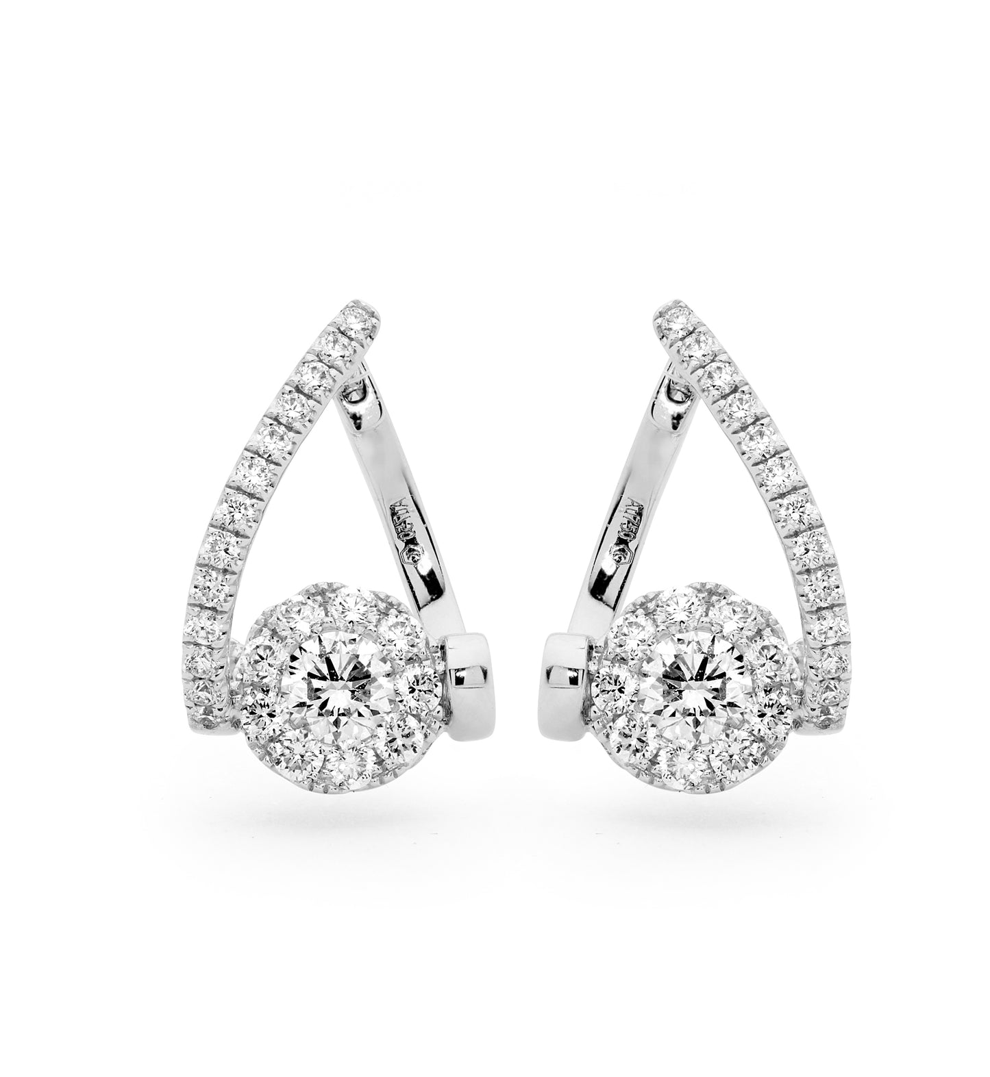 Floating Twist Style Diamond Hoops 