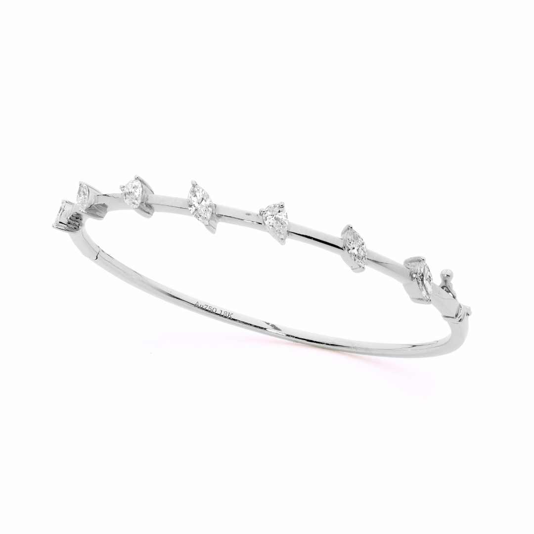 Marquise and Pear Cut Diamond Bangle