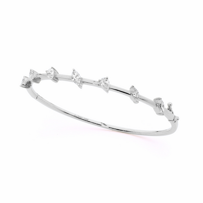 Marquise and Pear Cut Diamond Bangle