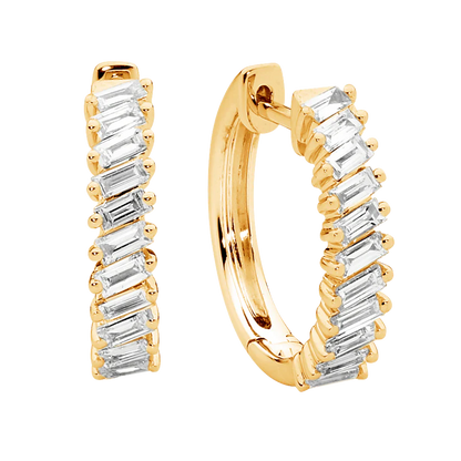 Baguette Diamond Hoop Earrings