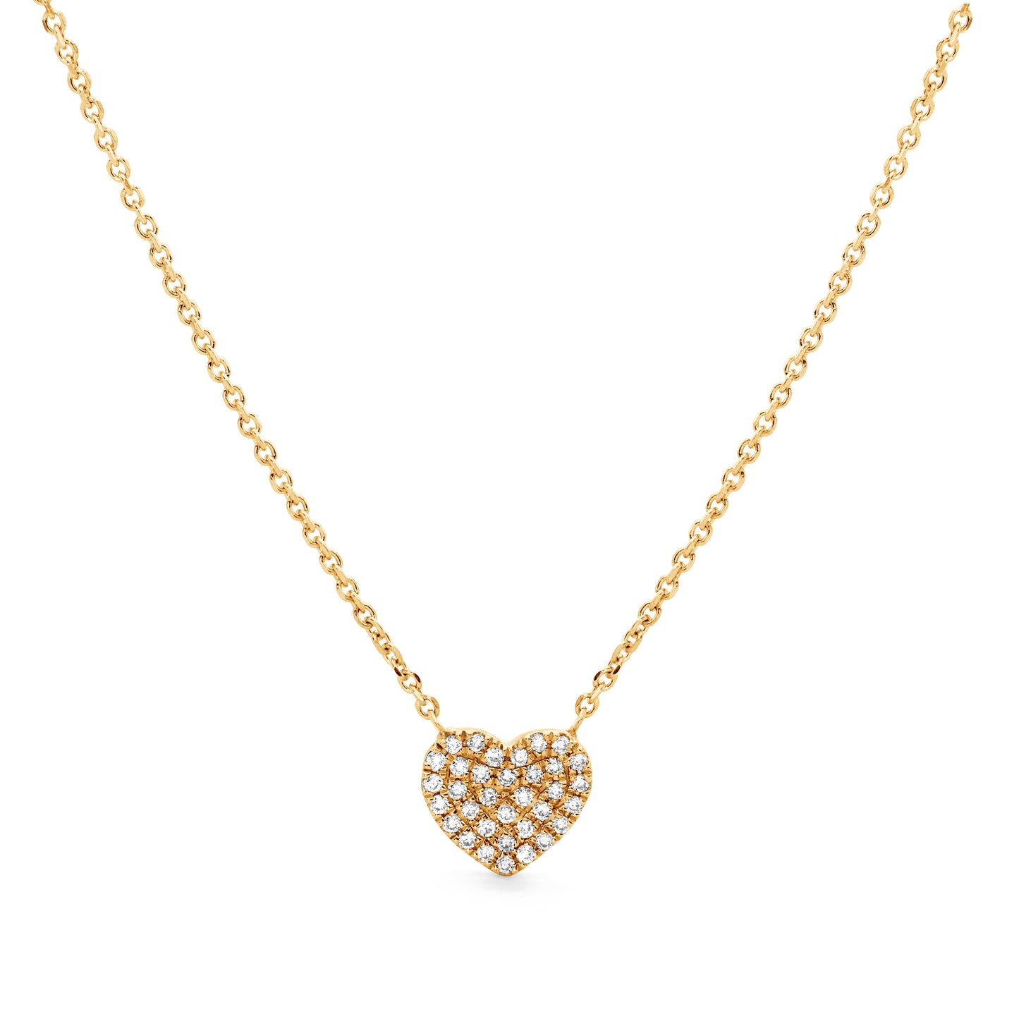 Love Heart Pave Diamond Chain Necklace