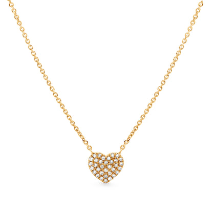 Love Heart Pave Diamond Chain Necklace