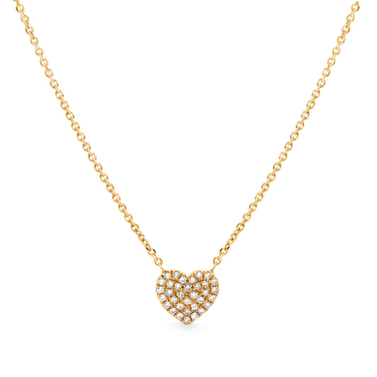 Love Heart Pave Diamond Chain Necklace