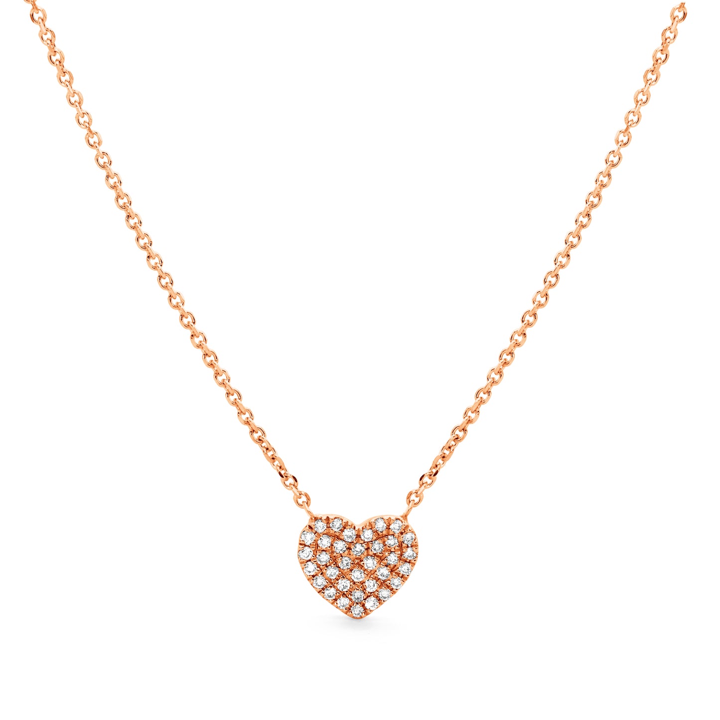 Love Heart Pave Diamond Chain Necklace