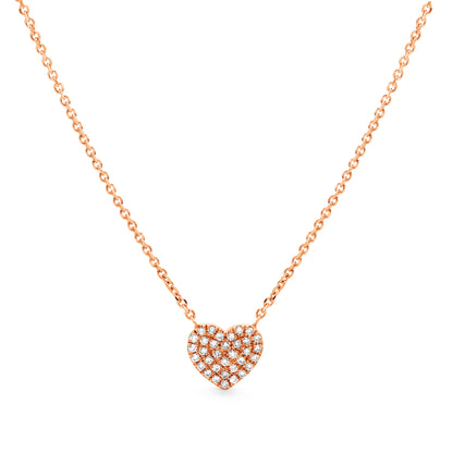 Love Heart Pave Diamond Chain Necklace