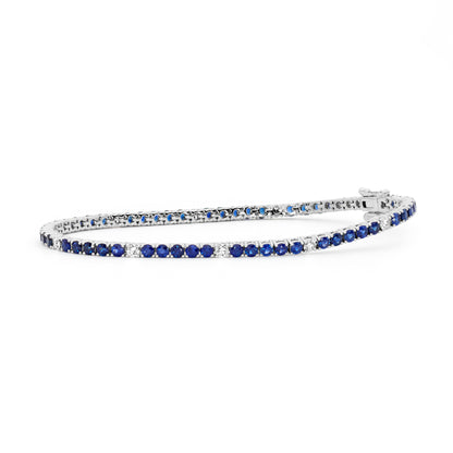 Classic Sapphire & Diamond Dot Tennis Bracelet