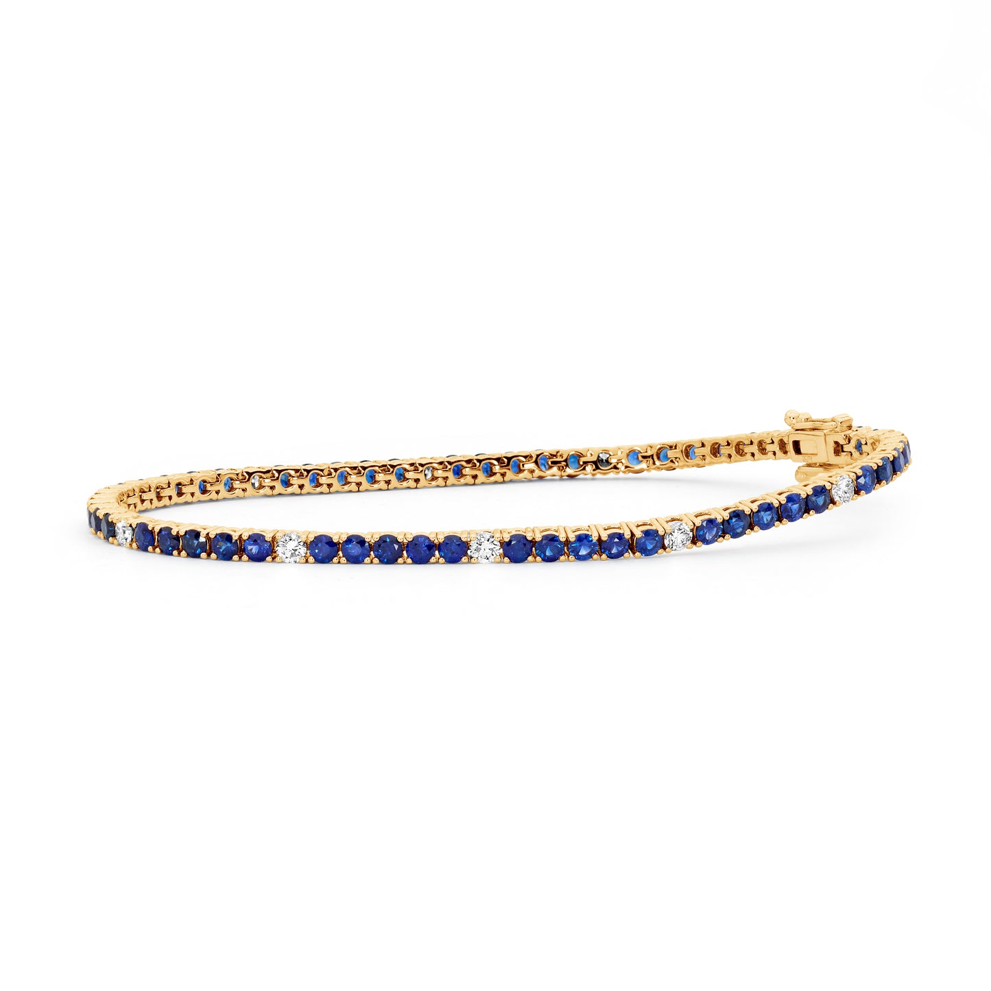 Classic Sapphire & Diamond Dot Tennis Bracelet