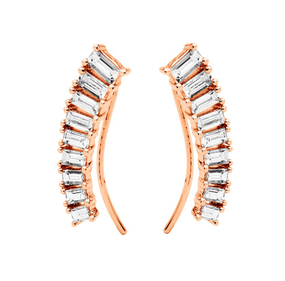 Climber Earrings Baguette Diamond Cuff