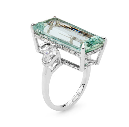 Aquamarine & Diamond Ring