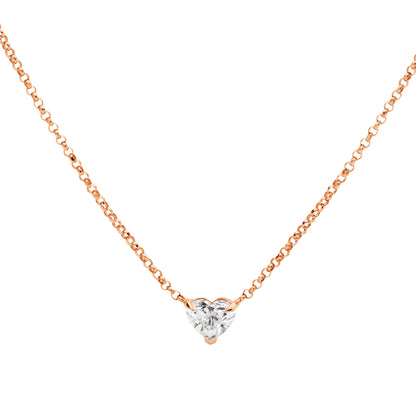 Solitaire Heart Diamond Necklace