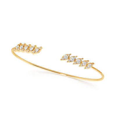 Deco Diamond Marquise Cluster Cuff Bangle