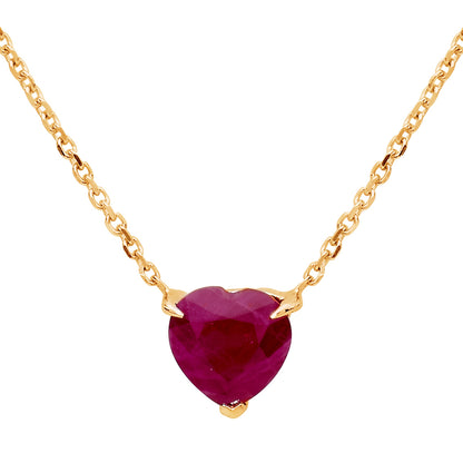 Ruby Heart Birthstone - July