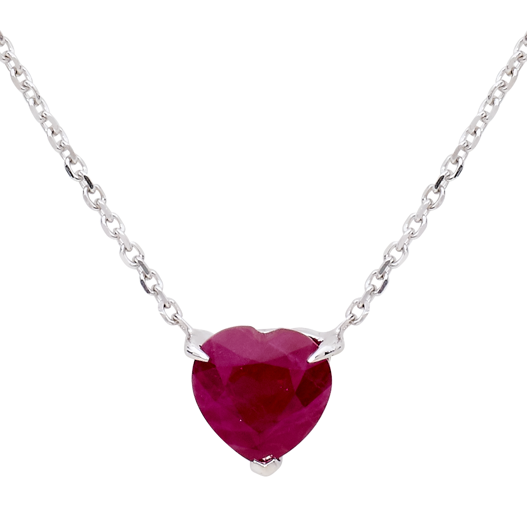 Ruby Heart Birthstone - July