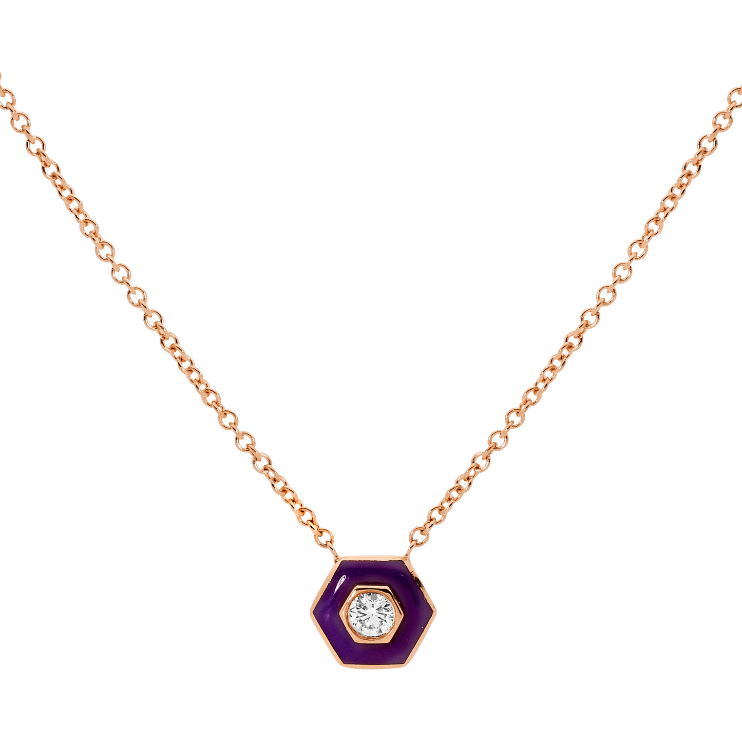 LAVENDER EYE HEXAGON NECKLACE