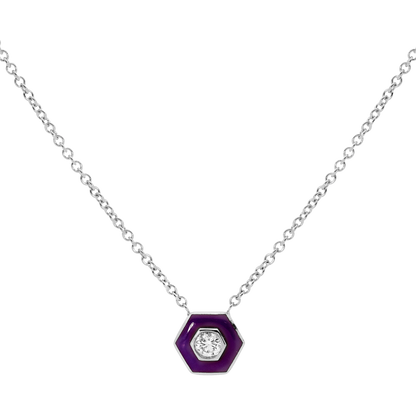 LAVENDER EYE HEXAGON NECKLACE