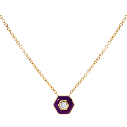 LAVENDER EYE HEXAGON NECKLACE