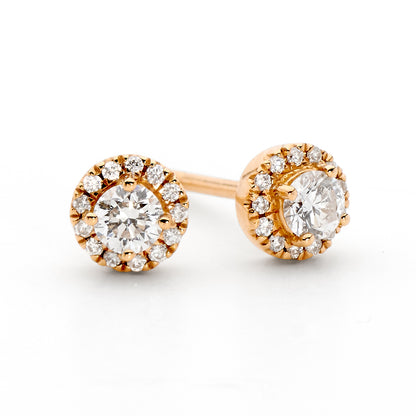 Petite Diamond Halo Ear Studs