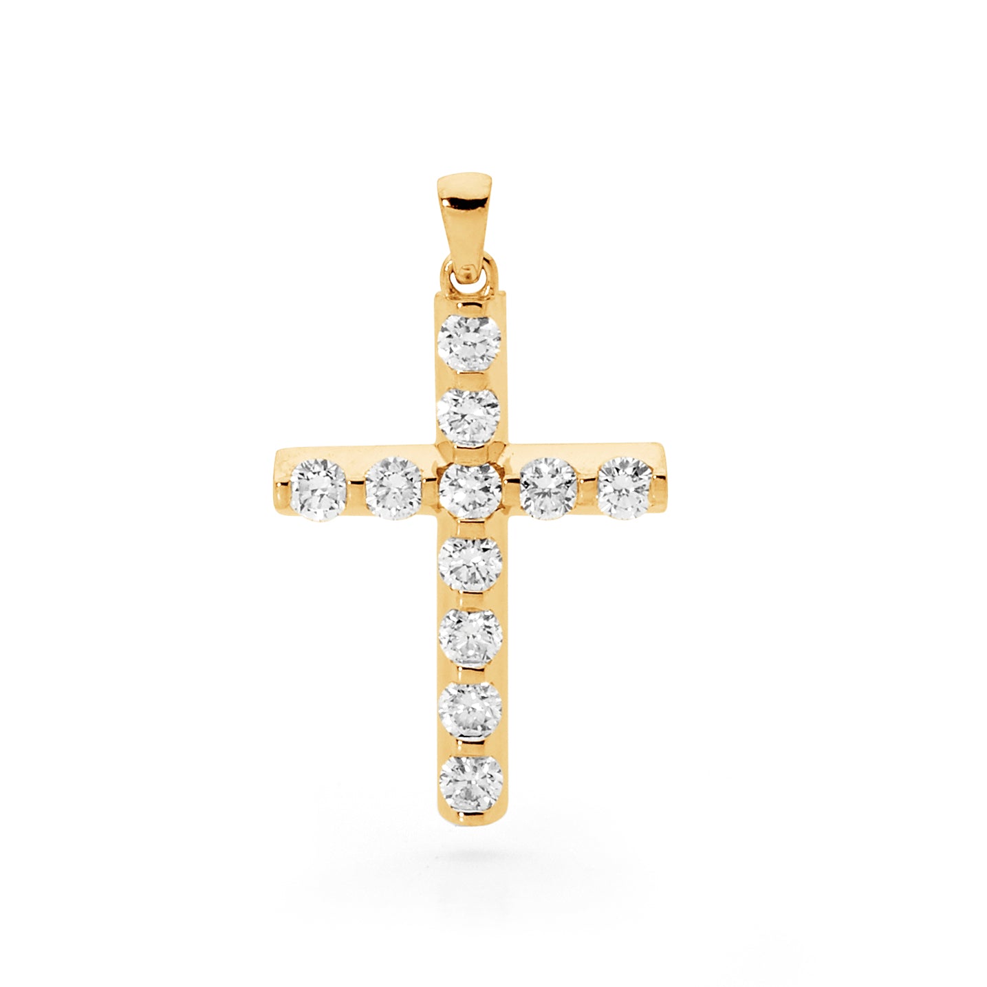 Solid Gold & Diamond Cross Pendant